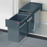 Hailo Mülleimer Küche, Einbau ab 30cm Schrank, 2-fach Mülltrennung - Anthrazit von Hailo