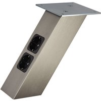 So-tech - Barkonsole schräg 210 x 80 x 70 mm in Edelstahloptik mit Schuko Steckdosen 30 Kg Tragkraft Thekenfuß Konsole von sotech So-tech - Barkonsole schräg 210 x 80 x 70 mm in Edelstahloptik mit Schuko Steckdosen 30 Kg Tragkraft Thekenfuß Konsole von sotech von SO-TECH