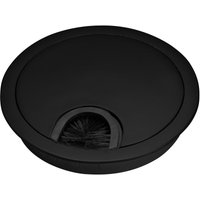 Kabeldurchlass Metall Ø 80 mm schwarz matt mit Bürstendichtung von SO-TECH