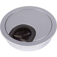 Kabeldurchlass Metall ø 80 mm Chrom matt mit Bürstendichtung von SO-TECH