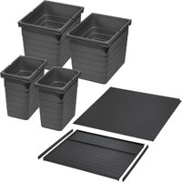 So-tech - Ninka Abfalltrennsystem eins2vier kb 600 mm (2 x 8L / 2 x 17L) dunkelgrau für Seitenstärke 16 mm von SO-TECH