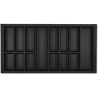 Orga-box - vii Besteckeinsatz Besteckkasten schwarz 1000 mm mit Softtouch Oberfläche von ORGA-BOX