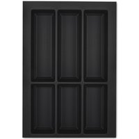 Orga-box - vii Besteckeinsatz Besteckkasten schwarz 400 mm mit Softtouch Oberfläche von ORGA-BOX