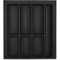 Orga-box - vii Besteckeinsatz Besteckkasten schwarz 500 mm mit Softtouch Oberfläche von ORGA-BOX