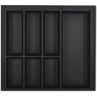 Orga-box - vii Besteckeinsatz Besteckkasten schwarz 600 mm mit Softtouch Oberfläche von ORGA-BOX