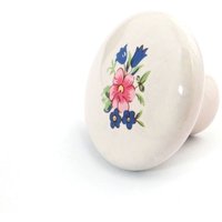 Porzellanknopf kim ø 39 mm Porzellan Blume - Oberfläche: Blumendekor von SO-TECH