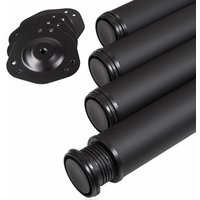 SO-TECH 4 Stück Tischbeine Höhe 870 mm Ø 76 / 80 mm Stahl mit schwarzer Oberfläche belastbar bis 300 kg (75 kg pro Stück), Möbelbeine mit 32 mm von SO-TECH