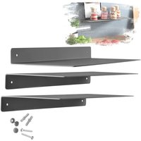 SOTECH Design Wandregal HOVER 35 x 13 cm 3 cm Höhe inkl. Befestigungsset für Wandmontage, anthrazit, 3 Stück von SO-TECH