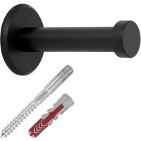 SOTECH Garderobenhaken TALEA (Ø 10 / 15 mm) Edelstahl massiv inkl. Befestigungsmaterial, schwarz matt (Länge 50 mm, Gesamtlänge 53 mm), 6 x Wandhaken von SO-TECH