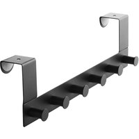 Sotech Garderobenleiste linea 380 x 110 mm, mit 6 Haken Türhaken Edelstahl schwarz matt, für 40 mm Türen ohne Falz 3 Stück von SO-TECH