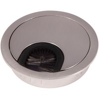 SOTECH Kabeldurchführung Kabeldurchlass aus Metall Edelstahloptik Bohrmaß Ø 68 mm Schreibtisch mit Staubdichtung von SO-TECH