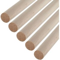 SOTECH Kleiderstange Garderobenstange Rundstab Holzstab zum Basteln Ø 30 mm Buche Länge: 100 cm , 5 Stück von SO-TECH
