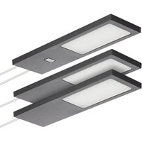 SOTECH LED-Möbelleuchte GIULIA II mit / ohne Sensor schwarz, 4000K neutralweiß inkl. Trafo & Verteiler, 3er Set von SO-TECH