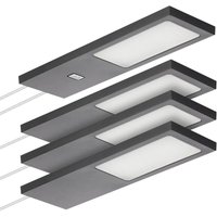 SOTECH LED-Möbelleuchte GIULIA II mit / ohne Sensor schwarz, 4000K neutralweiß inkl. Trafo & Verteiler, 4er Set von SO-TECH