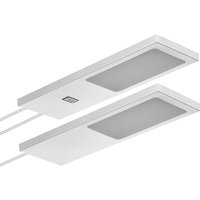SOTECH LED-Möbelleuchte GIULIA II mit / ohne Sensor silbergrau, 4000K neutralweiß inkl. Trafo & Verteiler, 2er Set von SO-TECH