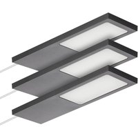 SOTECH LED-Möbelleuchte GIULIA II ohne Sensor schwarz, 4000K neutralweiß inkl. Trafo & Verteiler, 3er Set von SO-TECH