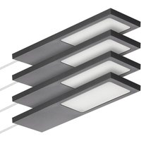 SOTECH LED-Möbelleuchte GIULIA II ohne Sensor schwarz, 4000K neutralweiß inkl. Trafo & Verteiler, 4er Set von SO-TECH