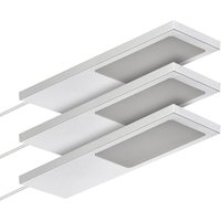 SOTECH LED-Möbelleuchte GIULIA II ohne Sensor silbergrau, 4000K neutralweiß inkl. Trafo & Verteiler, 3er Set von SO-TECH