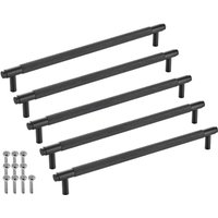 SOTECH Möbelgriff Bügelgriff Blackline VIII schwarz matt Schubladengriff Schrankgriff inkl. Schrauben - Bohrlochabstand (BA) 256 mm, 5 Stück von SO-TECH