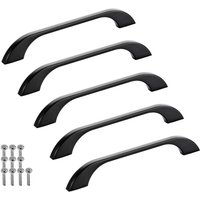 Sotech Möbelgriff Bügelgriff Blackline xiii schwarz matt Schubladengriff Schrankgriff inkl. Schrauben - Bohrlochabstand (ba) 128 mm, 5 Stück von SO-TECH
