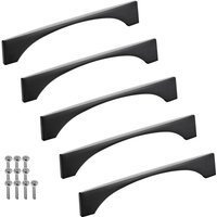 SOTECH Möbelgriff Bügelgriff Blackline XIV schwarz matt Schubladengriff Schrankgriff inkl. Schrauben - Bohrlochabstand (BA) 128 mm, 5 Stück von SO-TECH