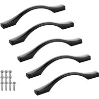 Sotech Möbelgriff Bügelgriff Blackline xv schwarz matt Schubladengriff Schrankgriff inkl. Schrauben - Bohrlochabstand (ba) 96 mm, 5 Stück von SO-TECH