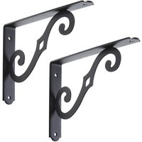 SOTECH Regalkonsole BLACKLINE II schwarz Tragkraft bis zu 30 kg / Paar 20 x 14 x 2,5 cm, 2 Stück von SO-TECH