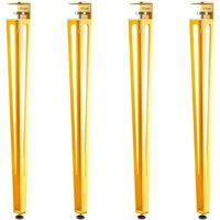 Sotech Tischbein ColorLine in F-Form konisch zulaufend von 70 auf 40 mm mit Klemmschraube (ohne Bohren) für Küchentisch, Esstisch, Bürotisch - gelb von SO-TECH