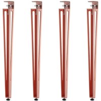 SOTECH Tischbein in F-Form konisch zulaufend von 70 auf 40 mm mit Klemmschraube (ohne Bohren) für Küchentisch, Esstisch, Bürotisch - rosa - Höhe 745 von SO-TECH