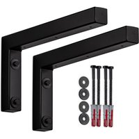 SOTECH Wandkonsole Regalkonsole Waschtischkonsole in L-Form 300 x 150 x 30 mm, schwarz matt pulverbeschichtet, 2 Stück von SO-TECH