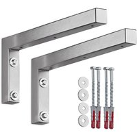 SOTECH Wandkonsole Regalkonsole Waschtischkonsole in L-Form 350 x 150 x 30 mm, Edelstahl gebürstet, 2 Stück von SO-TECH