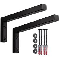 SOTECH Wandkonsole Regalkonsole Waschtischkonsole in L-Form 400 x 150 x 30 mm, schwarz matt pulverbeschichtet, 2 Stück von SO-TECH