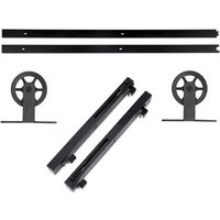 Schiebetüren Set CHAMBER-2 2tlg. 2 m (von oben anschraubbar) Soft-Close schwarz von SO-TECH