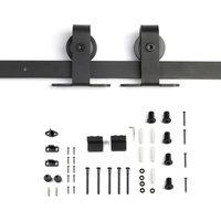 Schiebetüren Set LOUNGE-2 2 m (von oben anschraubbar) schwarz von SO-TECH