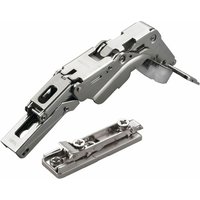 2 x Salice Topfband 155° Serie 200 (Null-Einsprung) mit Dämpfer im Topf Bohrbild T45 Eckanschlag mit Linear-Montageplatte Höhe 3 mm mit von SO-TECH
