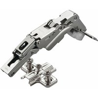 2 x Salice Topfband 155° Serie 200 (Null-Einsprung) mit Dämpfer im Topf Bohrbild T52 Eckanschlag mit Kreuz-Montageplatte Höhe 6 mm mit Euroschrauben, von SO-TECH