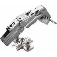 2 x Salice Topfband 155° Serie 200 mit Dämpfer im Topf Bohrbild T45 Innenanschlag mit Kreuz-Montageplatte Höhe 6 mm mit vormontierten Euroschrauben, von SO-TECH