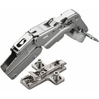 2 x Salice Topfband 155° Serie 200 mit Dämpfer im Topf Bohrbild T52 Innenanschlag mit Kreuz-Montageplatte Höhe 6 mm mit vormontierten Euroschrauben, von SO-TECH