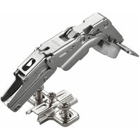 2 x Salice Topfband 155° Serie 200 mit Dämpfer im Topf Bohrbild T52 Mittelanschlag mit Kreuz-Montageplatte Höhe 6 mm mit vormontierten Euroschrauben, von SO-TECH