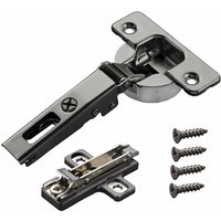 So-tech - 2 x Salice Topfband Serie 700 Titanium anthrazit mit Dämpfer im Topf 110° T48 Eckanschlag inkl. Kreuz-Montageplatte Höhe 6 mm mit von SO-TECH