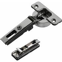 So-tech - 2 x Salice Topfband Serie 700 Titanium anthrazit mit Dämpfer im Topf 110° T48 Eckanschlag inkl. Linear-Montageplatte Höhe 3 mm mit von SO-TECH