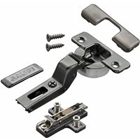 So-tech - 2 x Salice Topfband Serie 700 Titanium anthrazit mit Dämpfer im Topf 110° T48 Innenanschlag inkl. Kreuz-Montageplatte Höhe 3 mm mit von SO-TECH