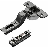 So-tech - 2 x Salice Topfband Serie 700 Titanium anthrazit mit Dämpfer im Topf 110° T48 Innenanschlag inkl. Linear-Montageplatte Höhe 3 mm mit von SO-TECH