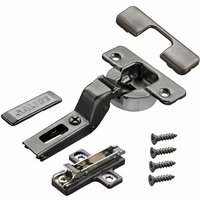 So-tech - 2 x Salice Topfband Serie 700 Titanium anthrazit mit Dämpfer im Topf 110° T48 Innenanschlag mit Montageplatte Höhe 6 mm, Euroschrauben, von SO-TECH