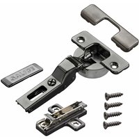 So-tech - 2 x Salice Topfband Serie 700 Titanium anthrazit mit Dämpfer im Topf 110° T48 Mittelanschlag inkl. Kreuz-Montageplatte Höhe 3 mm mit von SO-TECH