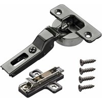 So-tech - 2 x Salice Topfband Serie 700 Titanium anthrazit mit Dämpfer im Topf 110° T48 Mittelanschlag inkl. Kreuz-Montageplatte Höhe 6 mm mit von SO-TECH