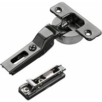 So-tech - 2 x Salice Topfband Serie 700 Titanium anthrazit mit Dämpfer im Topf 110° T48 Mittelanschlag inkl. Linear-Montageplatte Höhe 3 mm mit von SO-TECH