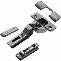 So-tech - 2 x Salice Topfband Serie 700 Titanium anthrazit mit Dämpfer im Topf 110° T48 Mittelanschlag inkl. Linear-Montageplatte Höhe 6 mm mit von SO-TECH