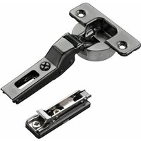 So-tech - 2 x Salice Topfband Serie 700 Titanium anthrazit mit Dämpfer im Topf 110° T48 Mittelanschlag inkl. Linear-Montageplatte Höhe 6 mm mit von SO-TECH