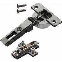 So-tech - 2 x Salice Topfband Serie 700 Titanium anthrazit mit Dämpfungssystem im Topf 110° T48 Eckanschlag inkl. Kreuz-Montageplatte Höhe 6 mm mit von SO-TECH